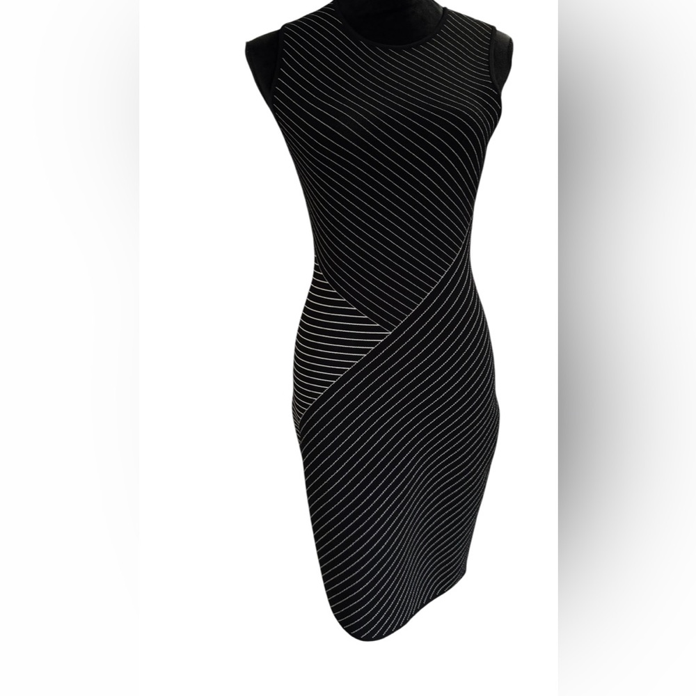 Alexander Wang diagonal striped bodycon midi dress Size Small - Picture 2 of 7